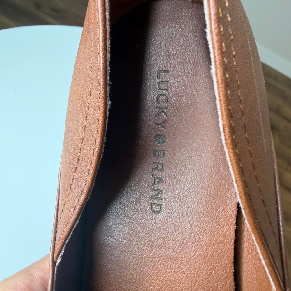Lucky Brand Brown Leather D'Orsay Loafers Women's 11M Casual Comfort - Picture 4 of 8